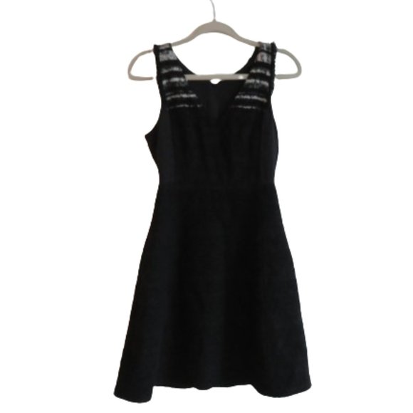 Kobi Halperin Dresses & Skirts - KOBI HALPERIN Black Textured Tweed Wool Blend Officecore Fit and Flare Dress